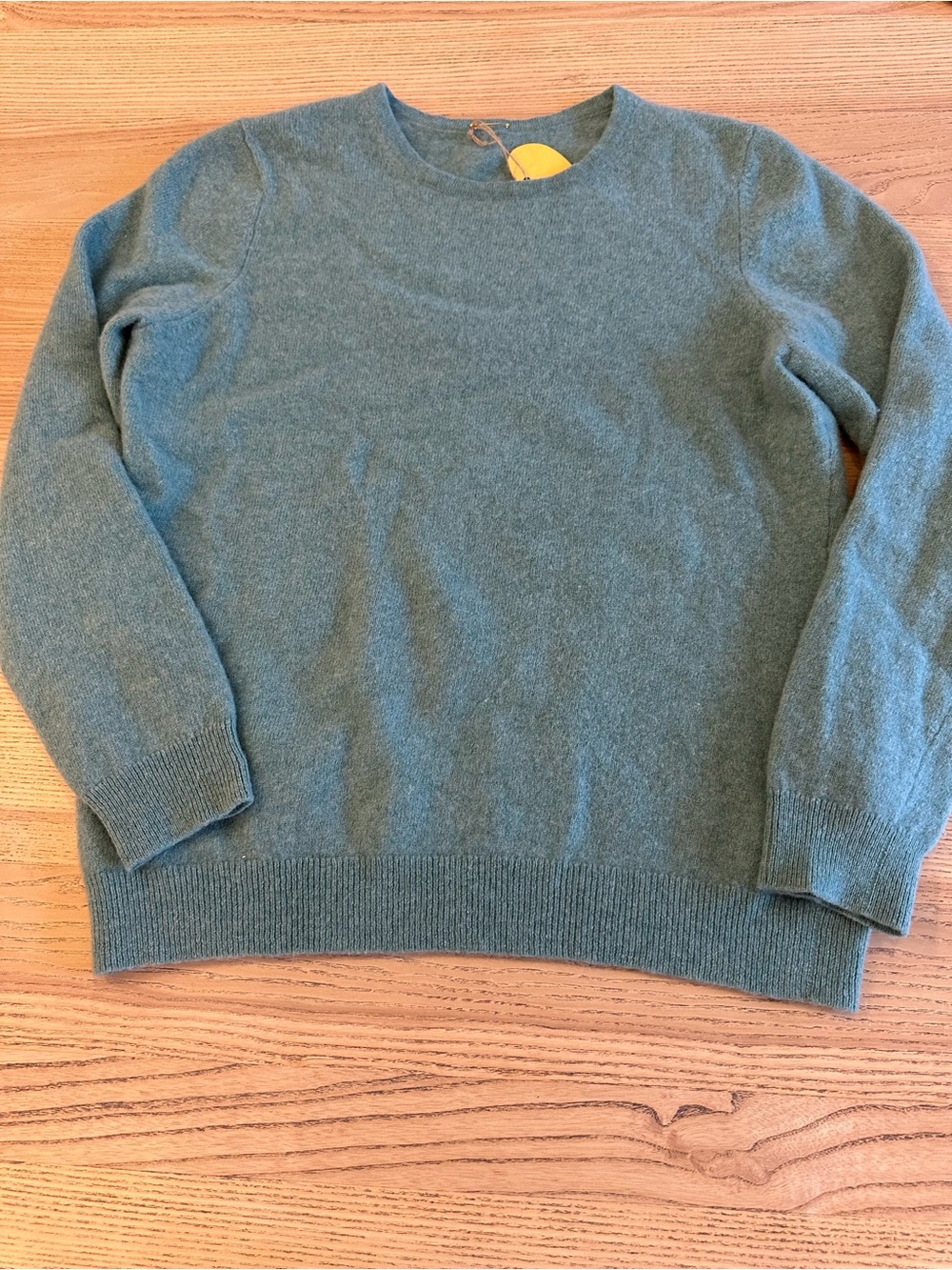 Women’s 100%cashmere Crewneck Sweater in Teal Green